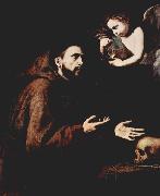 Jose de Ribera Der Hl. Franz von Assisi und der Engel mit der Wasserflasche Spain oil painting artist